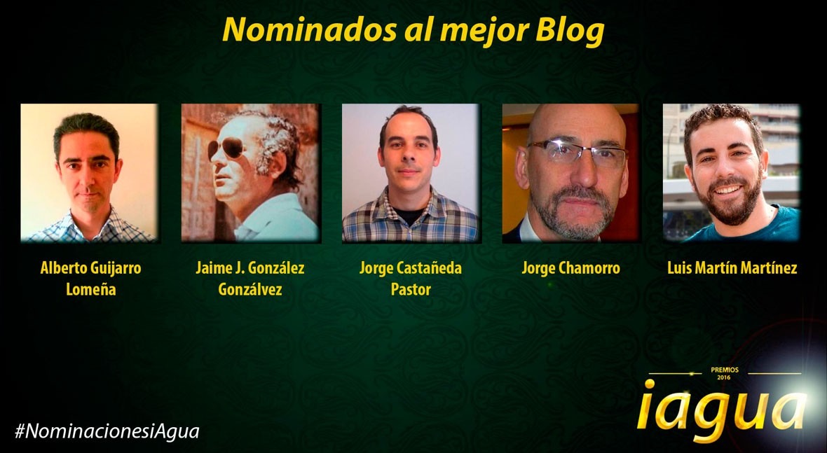 Cinco destacados profesionales se disputan Premio iAgua Mejor Blog