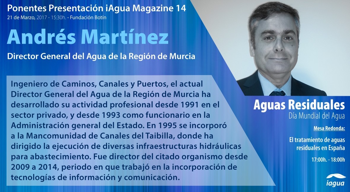Director General Agua Murcia, ponente presentación iAgua Magazine 14