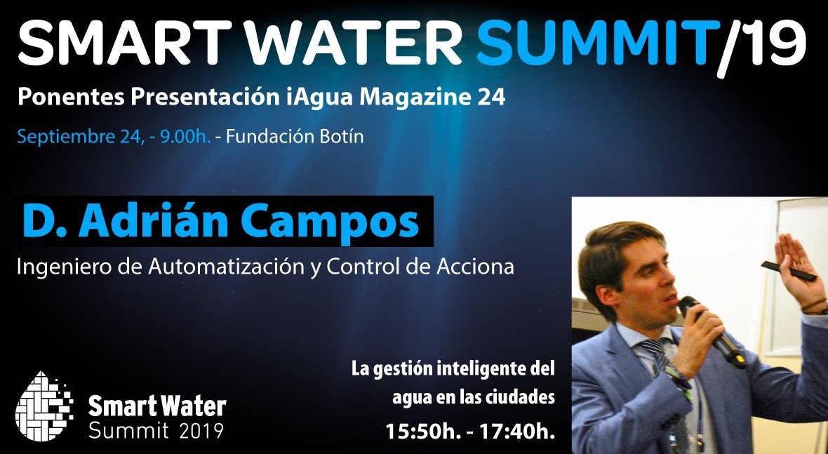 Adrián Campos, ACCIONA, profesionales que expondrá Smart Water Summit 2019