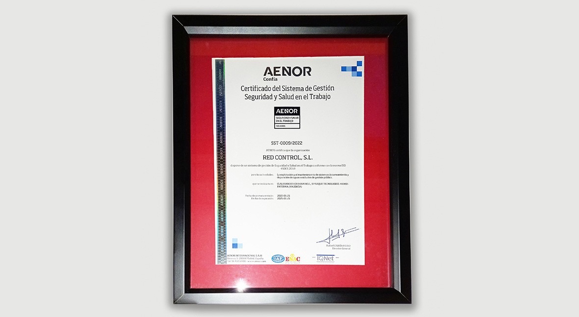 RED CONTROL, S.L. renueva certificación ISO 45001:2018 seguridad y salud trabajo