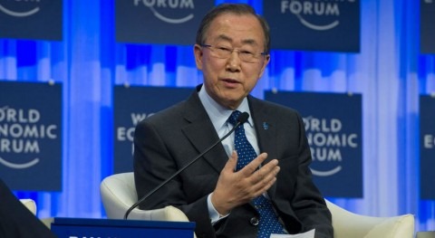 Ban Ki-moon en el Foro Económico Mundial en Davos.
