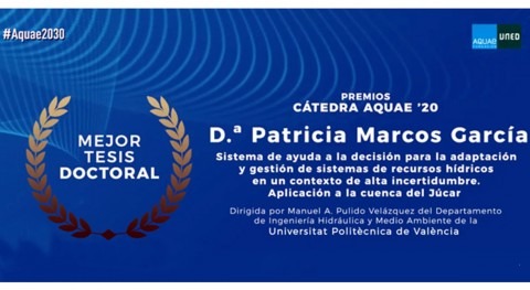 investigación IIAMA, primer premio "Cátedra Aquae Economía Agua"
