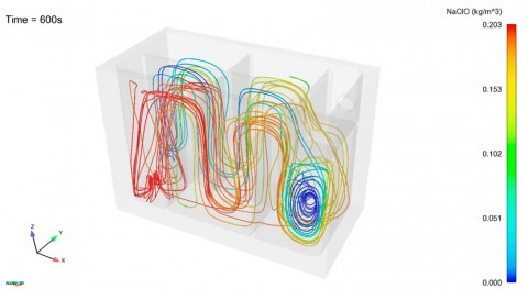 Evaluación tiempo contacto efectivo tanques cloración simulación CFD (Parte 1)