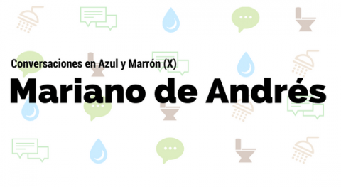 "secundario" lujo Caso Acuamed conversa azul y marrón