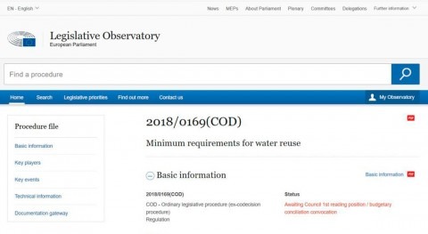 Proceso legislativo y terminología europea reutilización agua