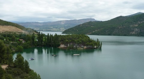 pantano Talarn, Lleida, empieza desembalsar agua llegar al máximo capacidad