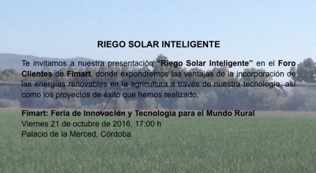 Presentación "Riego Solar Inteligente" Foro Clientes Fimart