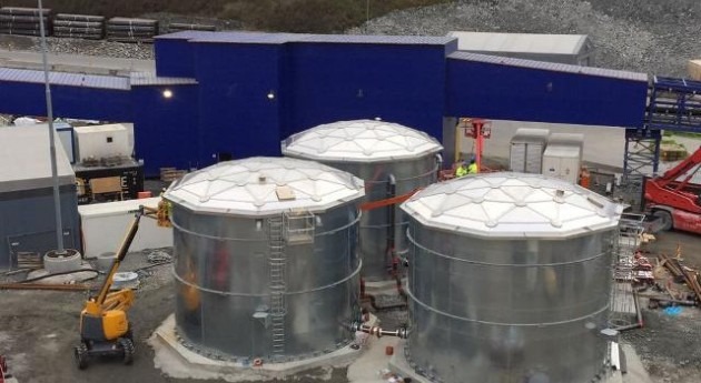 Tanques acero domos Alusphere suministro agua tuneladoras Noruega