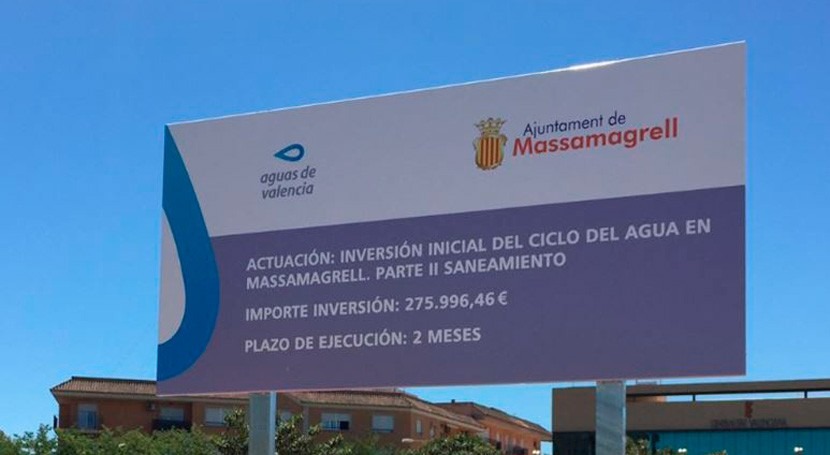 Massamagrell y Aguas Valencia invierten red alcantarillado evitar inundaciones