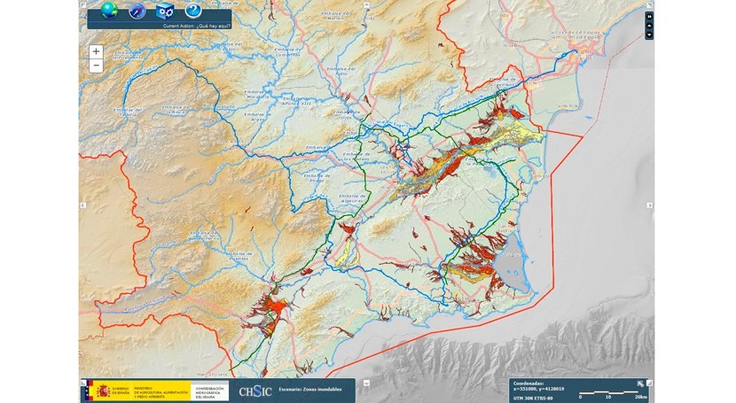 CHS pone disposición público cartografía zonas inundables través web
