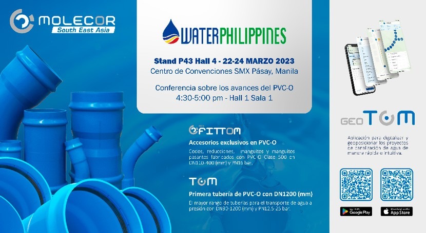 Molecor (SEA) Sdn Bhd participará Water Philippines 22 al 24 marzo 2023