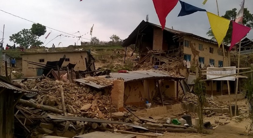 Imagen tras el terremoto en Nepal.