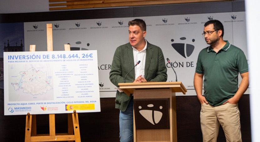 MásMedio recibe 8,1 M€ digitalización ciclo agua 29 municipios Cáceres