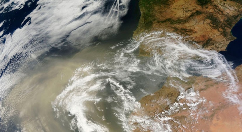 intrusión polvo sahariano península afecta al declive microalgas