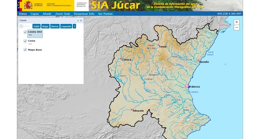 SIA Júcar actualizado ya está disponible página web CHJ