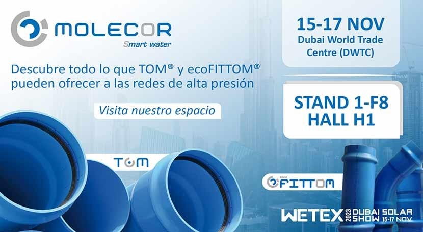 Molecor presentará productos Wetex and Dubai Solar Show 2023